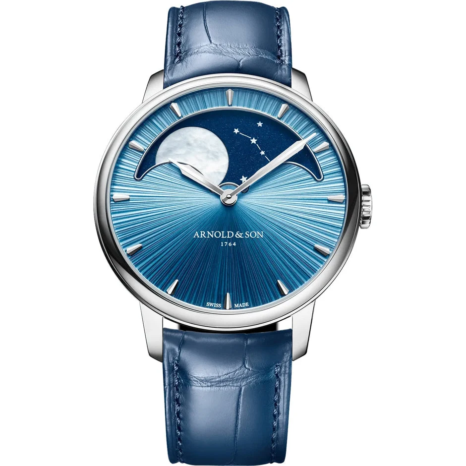 Arnold & Son Perpetual Moon 41.5 Platinum Blue Stellar Rays 1GLBX.U01A.C200X 41.5 mm kol saati