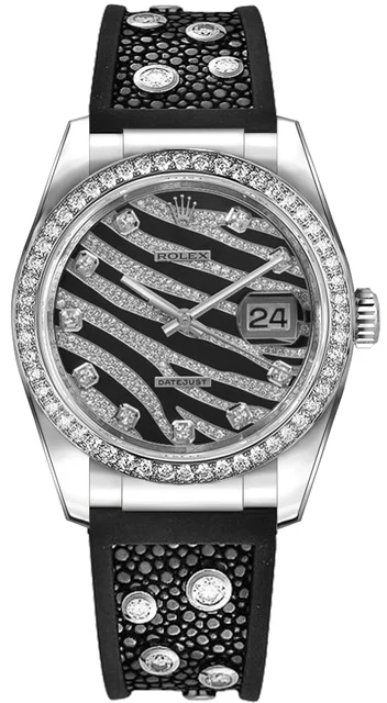 Rolex ROLEX REF 116189, DATEJUST "ZEBRA " DIAMONDS WHIT GOLD kol saati