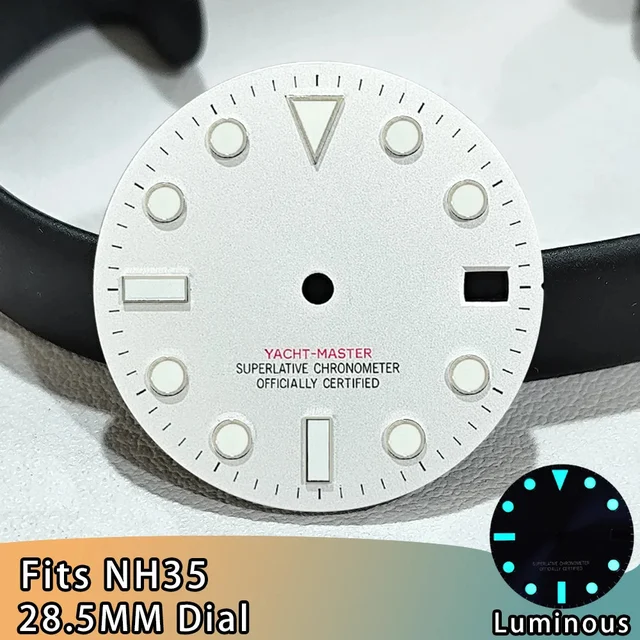 Tandorio Dial Watch NH35 SUB Dials 28.5mm Dials Blue Luminous Single Calendar Multi-color 