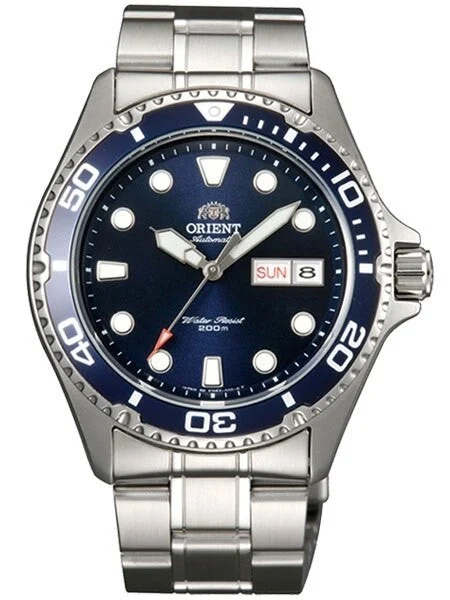 Orient Scratch and Dent - Ray II Blue Dial Automatic Dive Watch with SS Bracelet #AA02005D