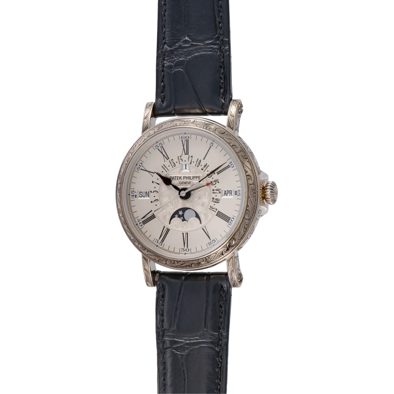 Patek Philippe PATEK PHILIPPE REF 5160G ELABORATELY HAND-ENGRAVED PERPETUAL CALENDAR, WHITE GOLD kol saati