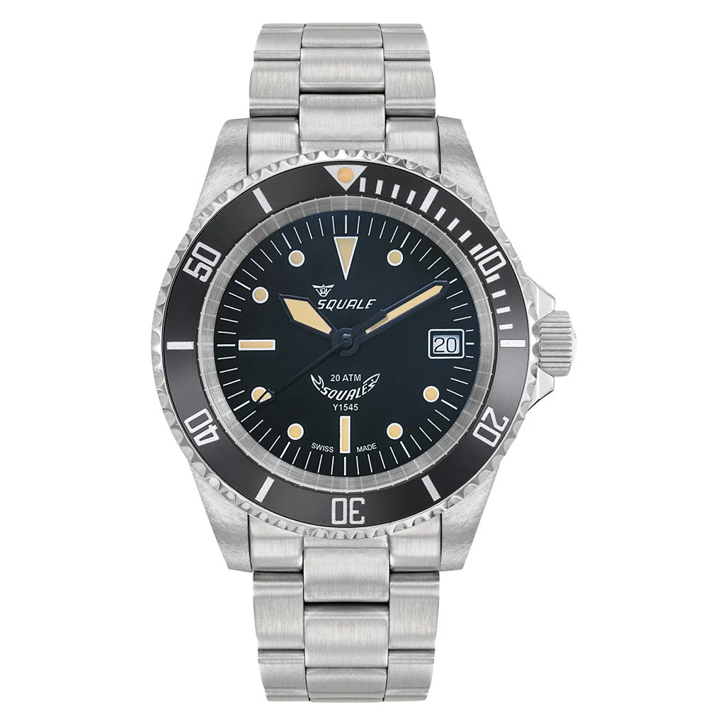 Squale meter Swiss Automatic Dive watch with Ceramic Bezel, Domed AR Sapphire Crystal #1545-ORIG 40 mm kol saati