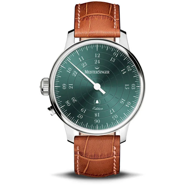 Meistersinger Bell Hora Petrol Dial Left Handed ED-USA22 kol saati