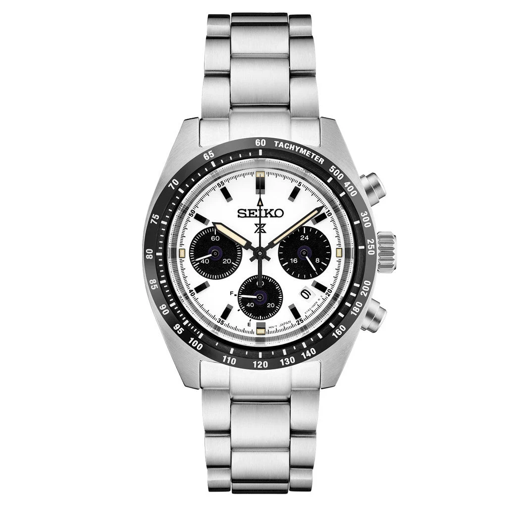 Seiko Prospex Speedtimer Solar Chronograph with White Dial #SSC813 kol saati