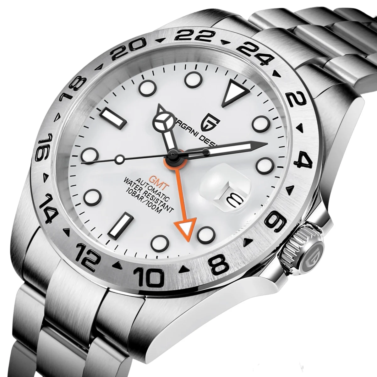 Pagani Design Gmt 43886038-silver-black-china 42 mm kol saati