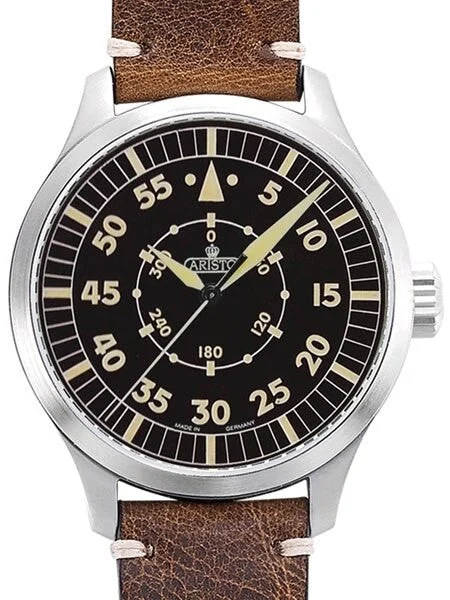 Aristo Swiss ETA Automatic Vintage Navigator Watch with Sapphire Crystal #7H99 47 mm kol saati