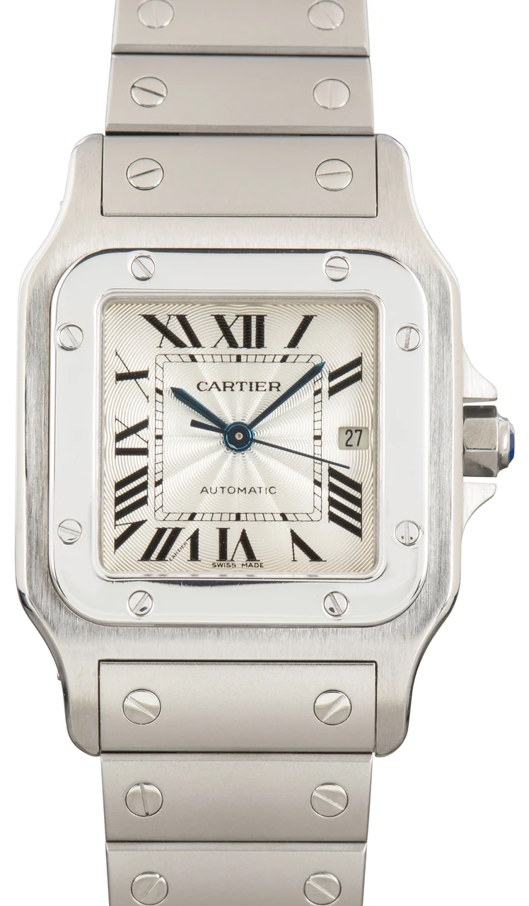 Cartier Santos Galbee Silver Dial W20055D6 Stainless Steel 29 mm kol saati