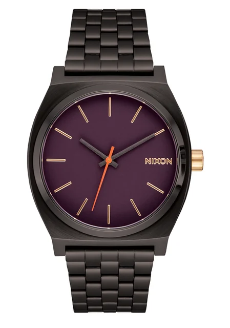 Nixon US Time Teller - Gunmetal / Blackberry / Gold A045-5270-00 kol saati