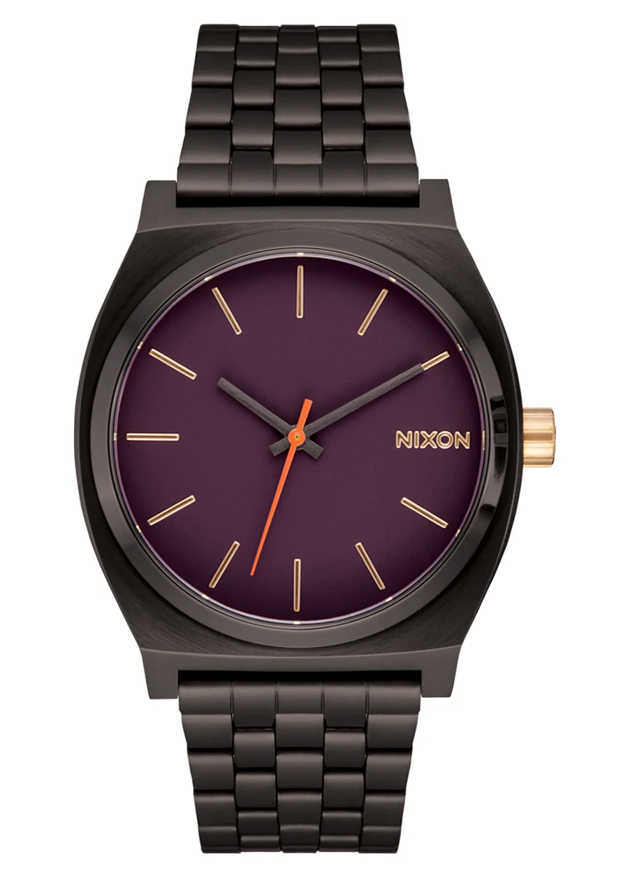 Nixon US Time Teller - Gunmetal / Blackberry / Gold A045-5270-00 37 mm kol saati