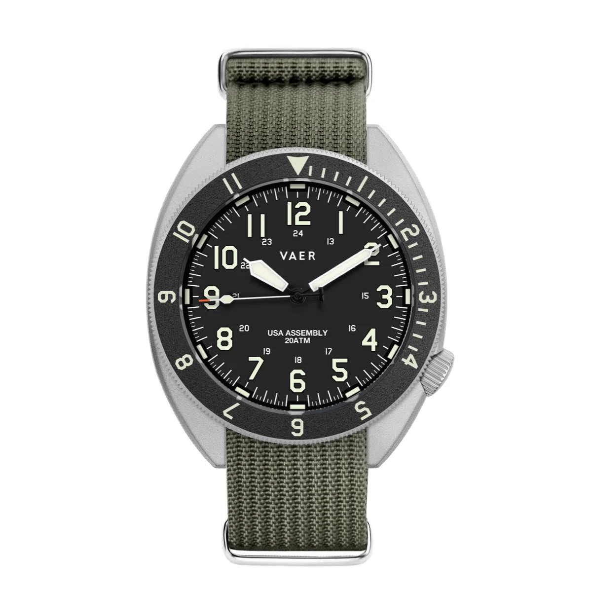 Vaer C4-FBS-WFL20BLK-SPRB20OLV 42 mm kol saati