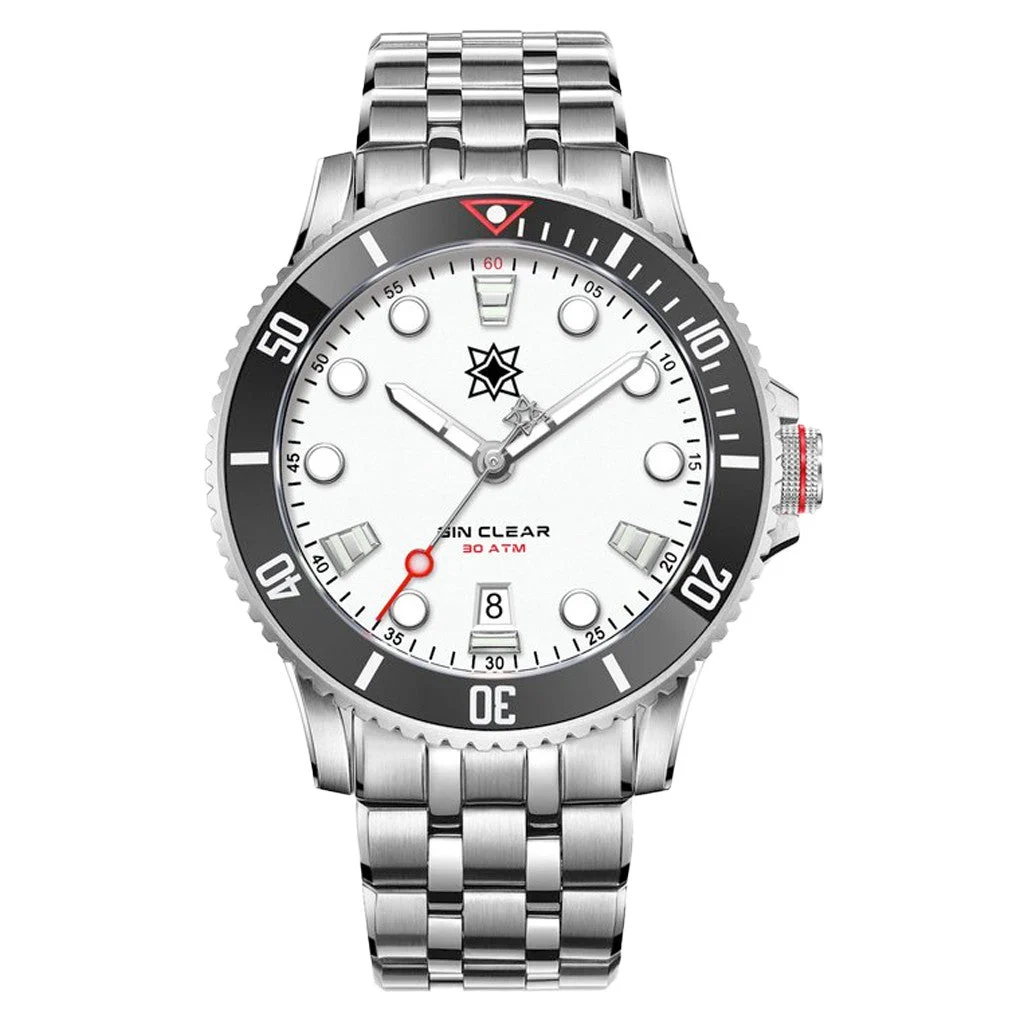 Second Hour Gin Clear Mk2 Watch with Arctic White Dial #SEC-HOU-02 kol saati