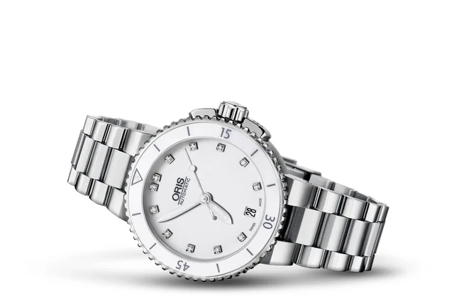 Oris Aquis Date Diamonds 01 733 7652 4191-07 8 18 01P kol saati