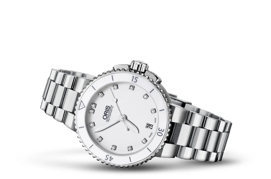 Oris Aquis Date Diamonds 01 733 7652 4191-07 8 18 01P 36 mm kol saati