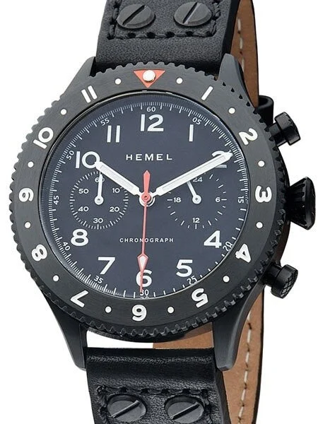 Hemel Night Ops Quartz Chronograph Watch with GMT Bezel and Sapphire Crystal #HFNO4 kol sa