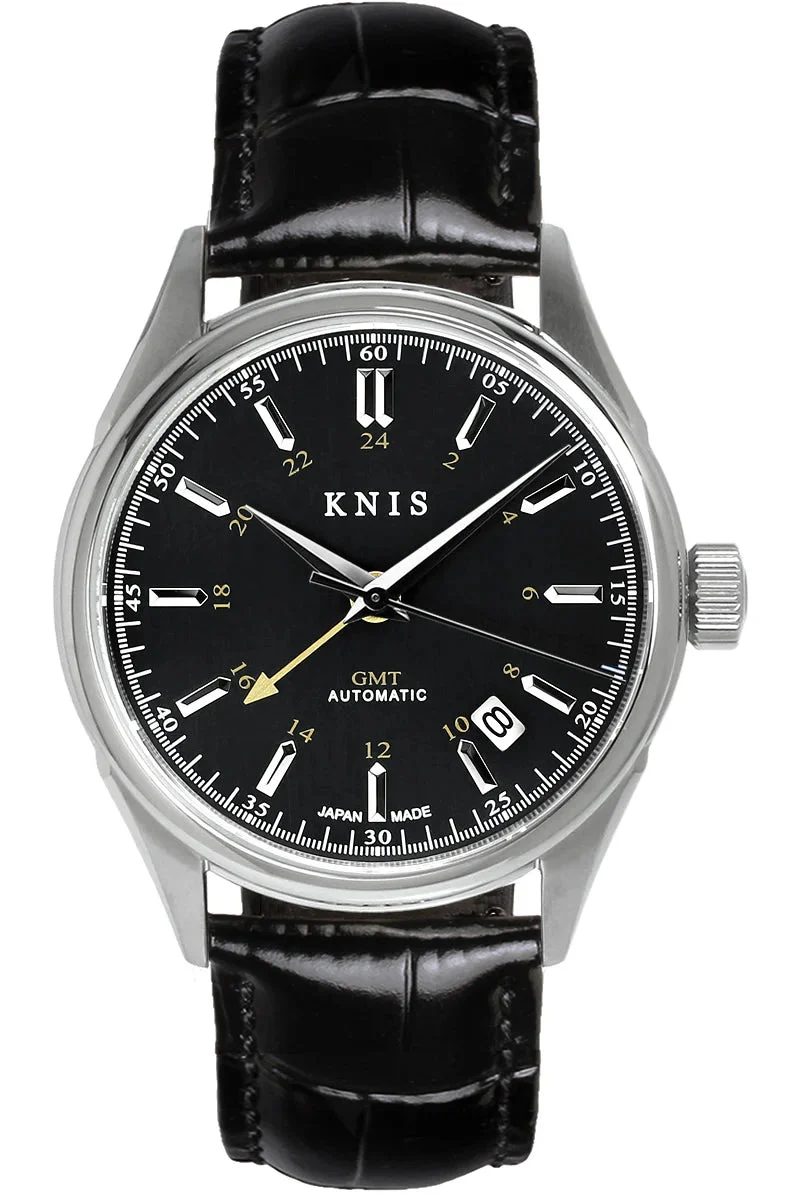 KNIS Classic GMT KN008-BKBKLE 38 mm kol saati