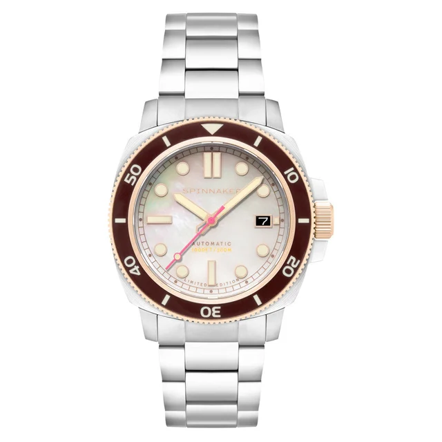 Spinnaker Hull Frost Pearl Limited Edition Dive Watch #SP-5106-55 kol saati