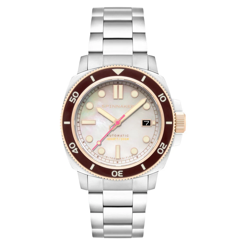 Spinnaker Hull Frost Pearl Limited Edition Dive Watch #SP-5106-55 kol saati