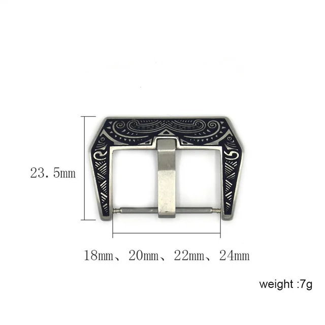 Heimdallr Vintage Carved 316L Stainless Steel Watch Band Buckle 雕花钢扣-20 kol saati