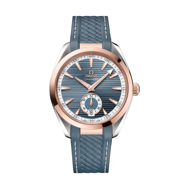 OMEGA Seamaster Aqua Terra 150M Small Seconds Sedna™ Gold 41mm - Blue on Strap O2202241210