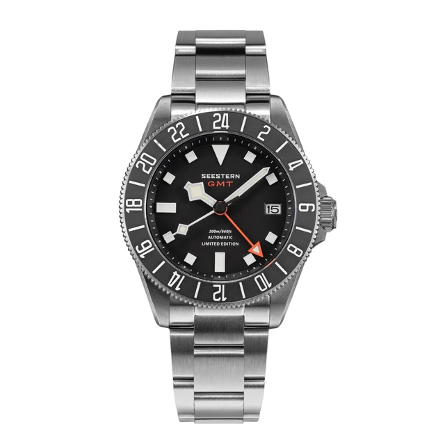 Sugess Seestern S462 Titanium Professional GMT Diver Black Dial Black Bezel Limited Editio