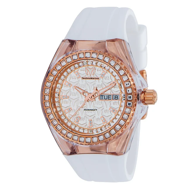 Technomarine Cruise Swiss Ronda 517 Caliber Watch - 40mm, White (TM-121173) kol saati