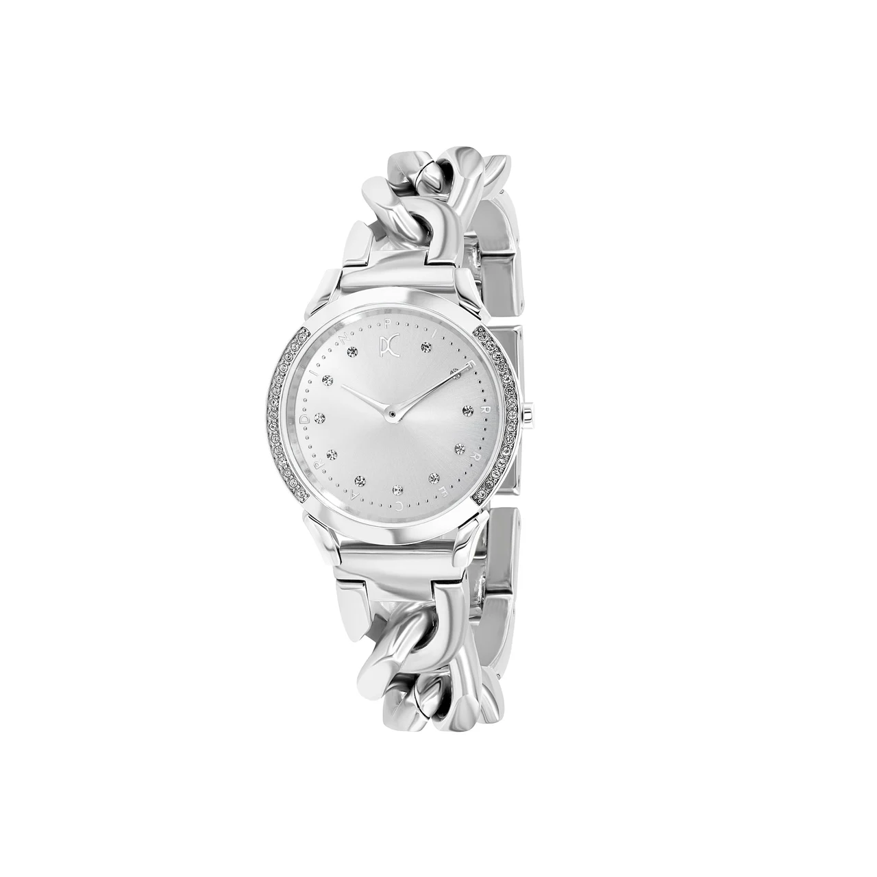 PIGALLE WOMENS Pigalle Silver Stainless Steel Watch with Crystals and Metal Chain Link Strap CPI.2571 32 mm kol saati