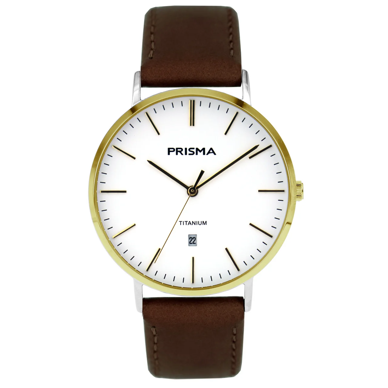 Prisma watch P.1489 Men Titanium brown leather 41 mm kol saati