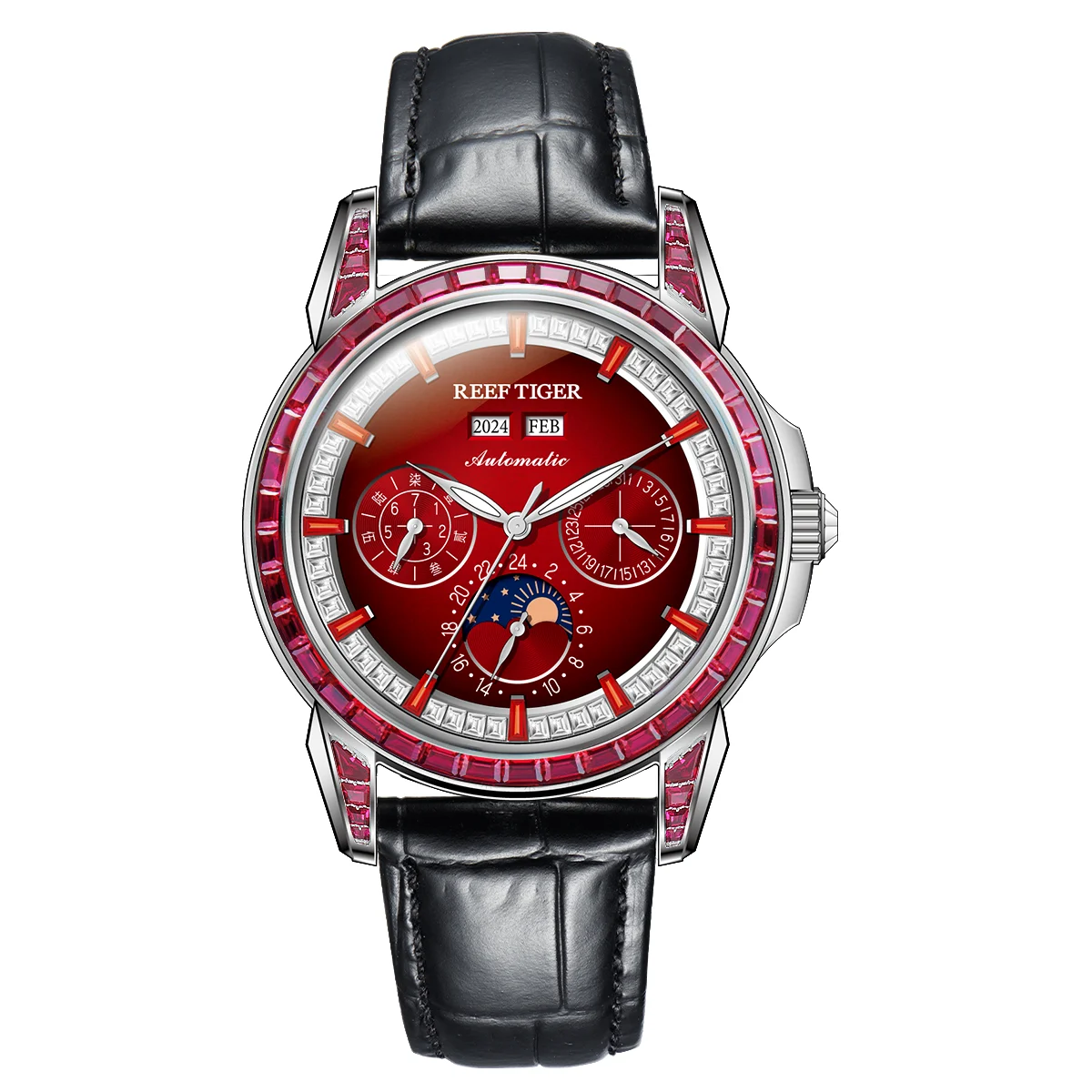 Reef Tiger Moon Phase RGA1988-PRRBD 43 mm kol saati