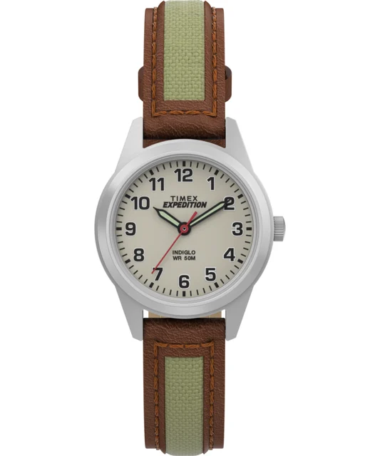Timex Expedition Field Mini 26mm Leather Strap Watch TW4B11900JT kol saati