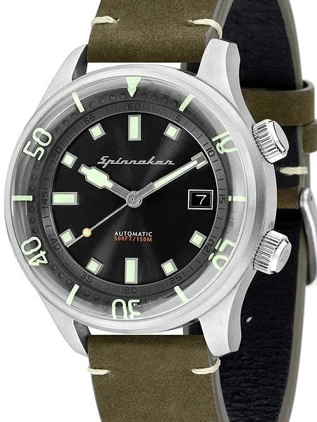 Spinnaker Bradner 42m Vintage-Style Automatic Sport Watch with a Luminous Bezel #SP-5057-02 42 mm kol saati