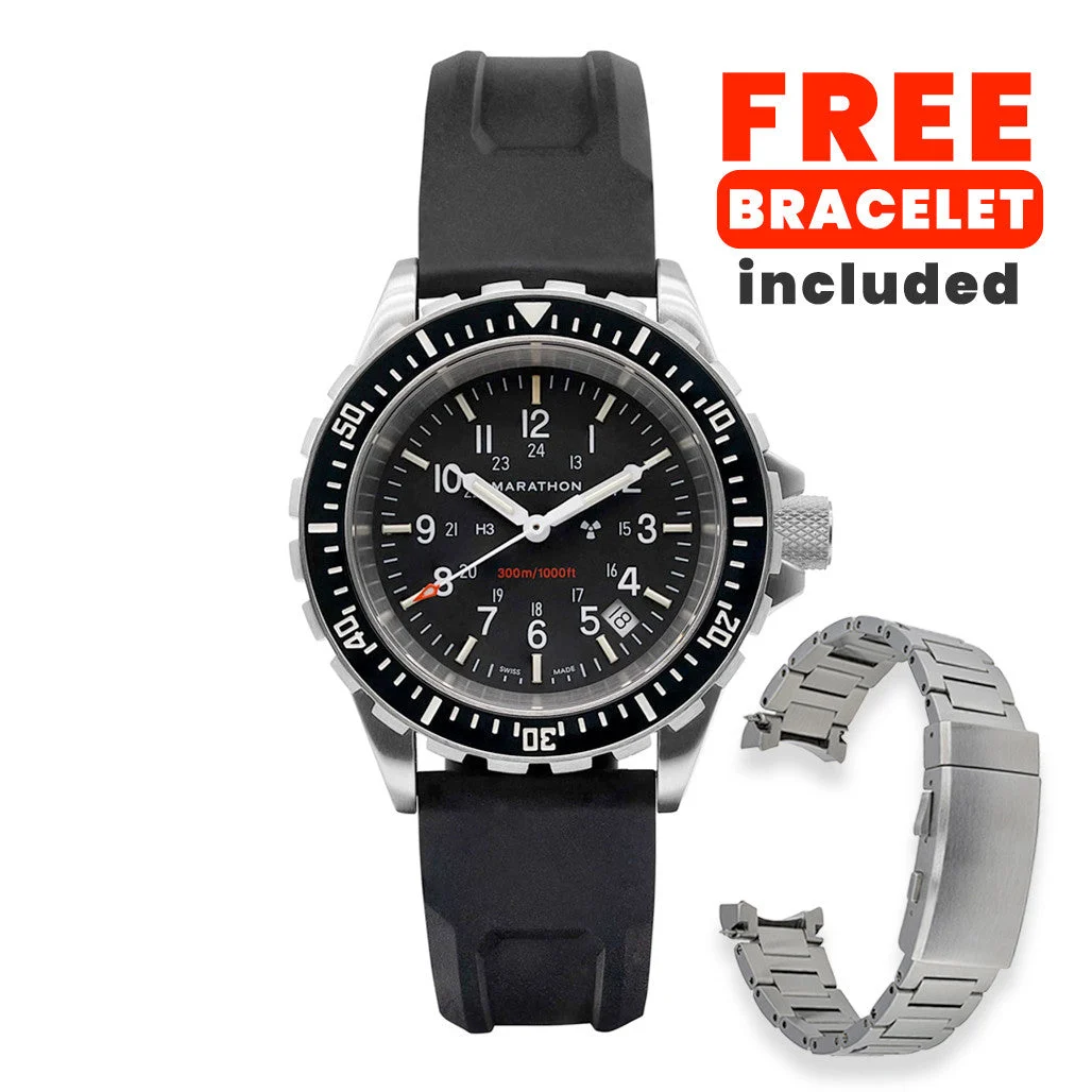 Marathon Swiss Made, TSAR Quartz Military Divers Watch with Sapphire Crystal #WW194007NGM kol saati