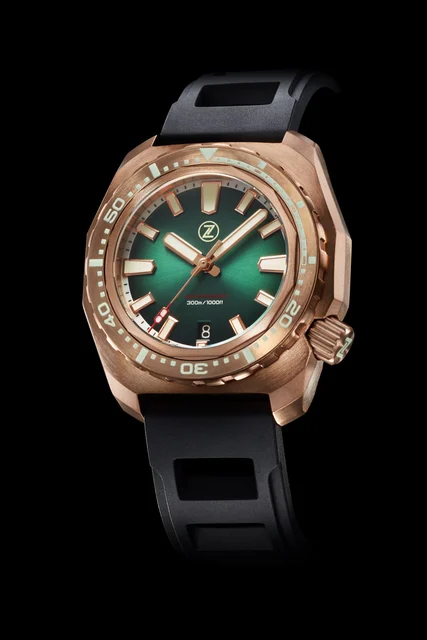 Zelos Hammerhead V3 300m Bronze 'Emerald Green' kol saati