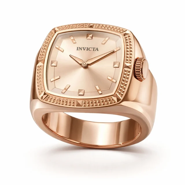 Invicta Mini Angel Celestfield Ring Watch - 24mm. Rose Gold (50639) kol saati