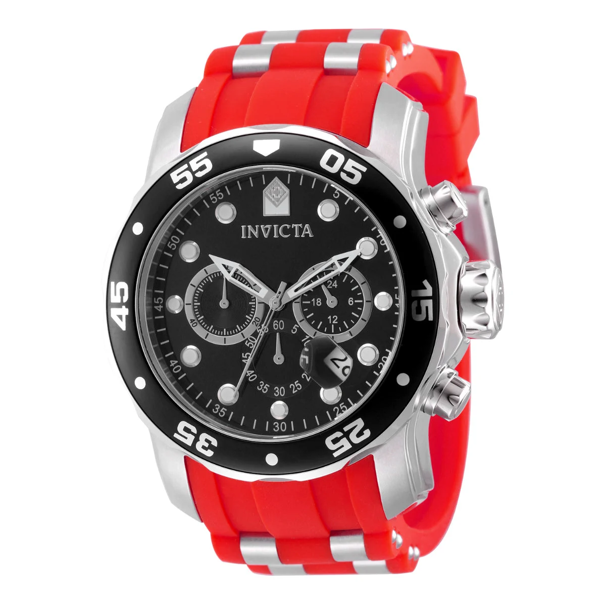 Invicta Pro Diver SCUBA Watch - 48mm. Red. Steel (49829) 48 mm kol saati