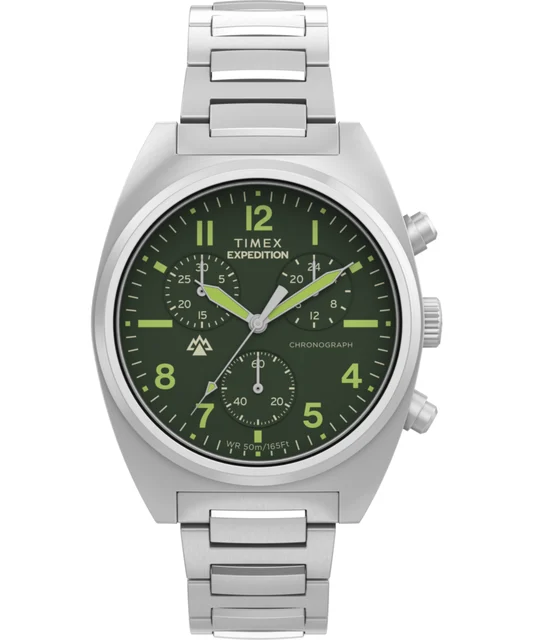 Timex Expedition® Capstone Chronograph 41mm Stainless Steel Bracelet Watch TW2Y61300 kol s