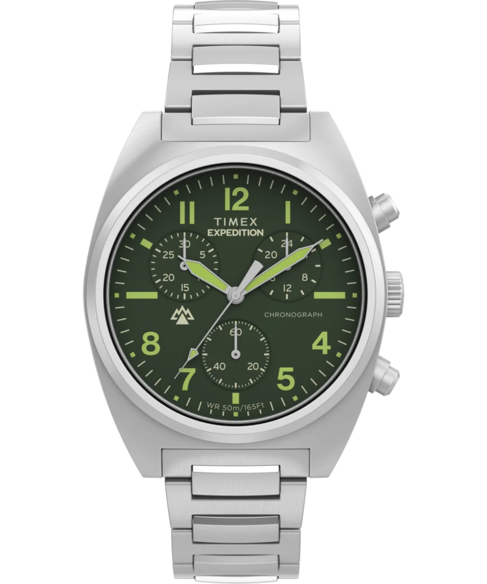 Timex Expedition® Capstone Chronograph 41mm Stainless Steel Bracelet Watch TW2Y61300 41 mm kol saati