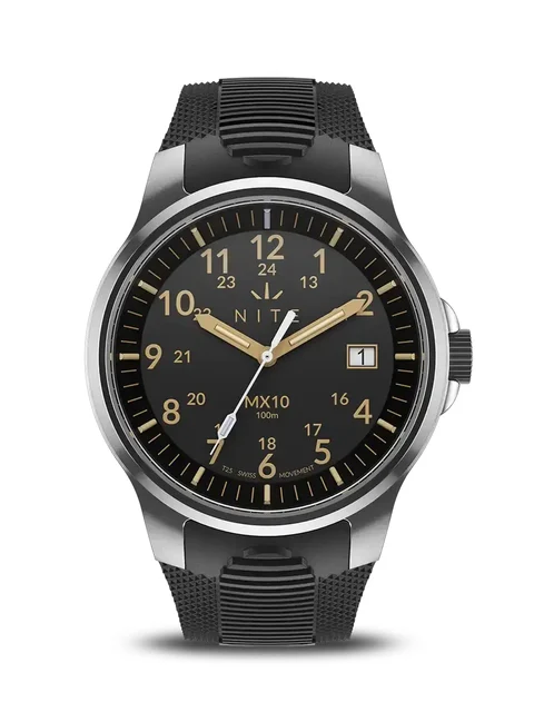 Nite Watches MX10EXPLORERBLACKRUBBER kol saati