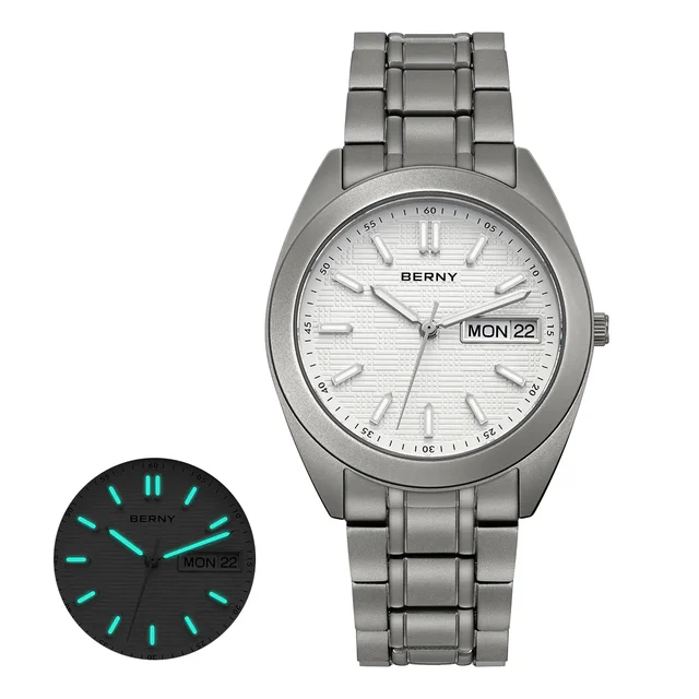 BERNY Men Quartz Titanium Dress Watch-T2597MS T2597MS-C kol saati