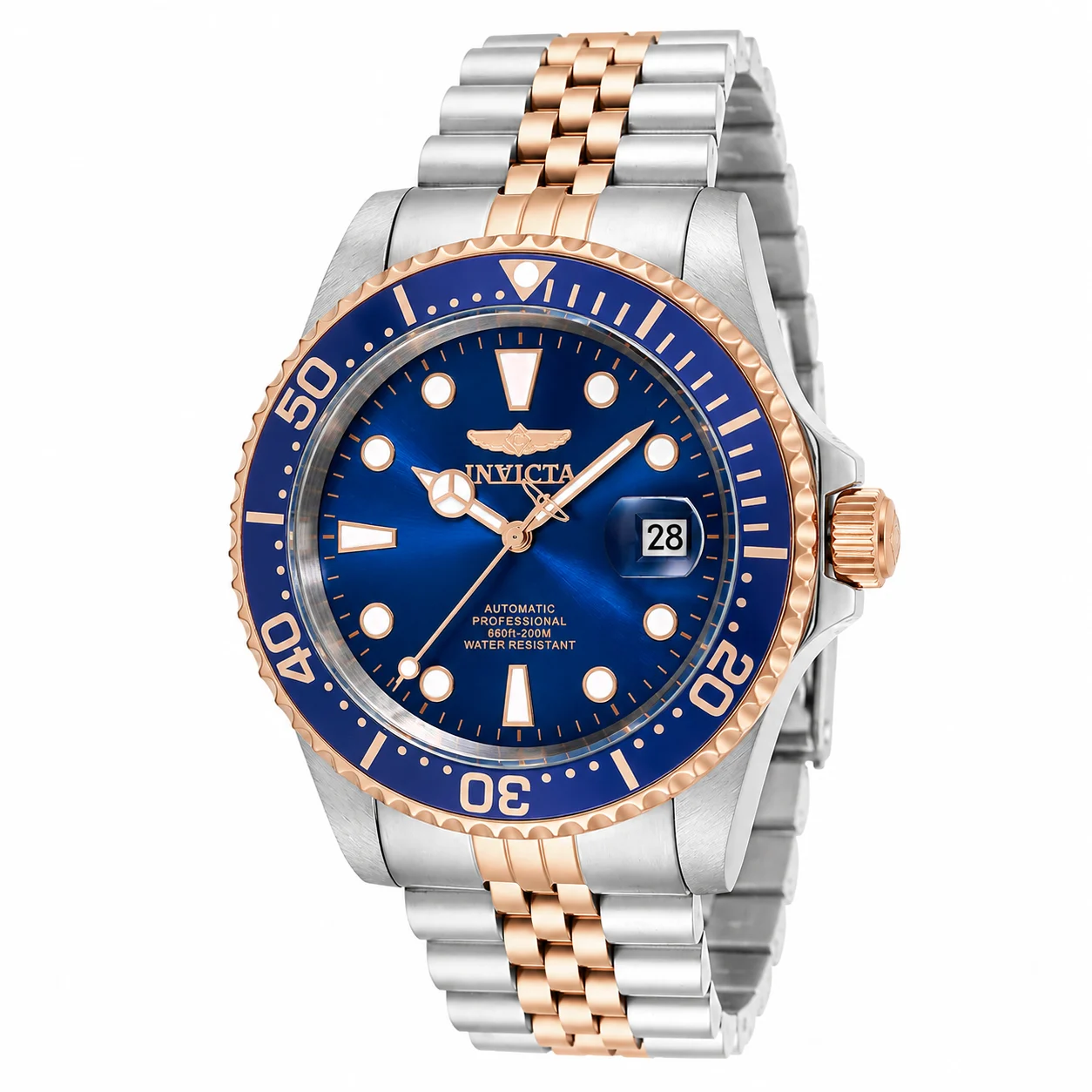 Invicta Pro Diver Navigator Automatic Watch - 42mm. Steel, Rose Gold (30098) 42 mm kol saati