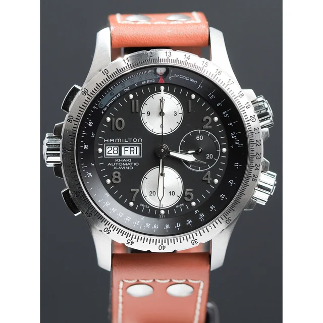 Hamilton Khaki Aviation X-Wind Chrono 44mm Leather 210009N30708 kol saati