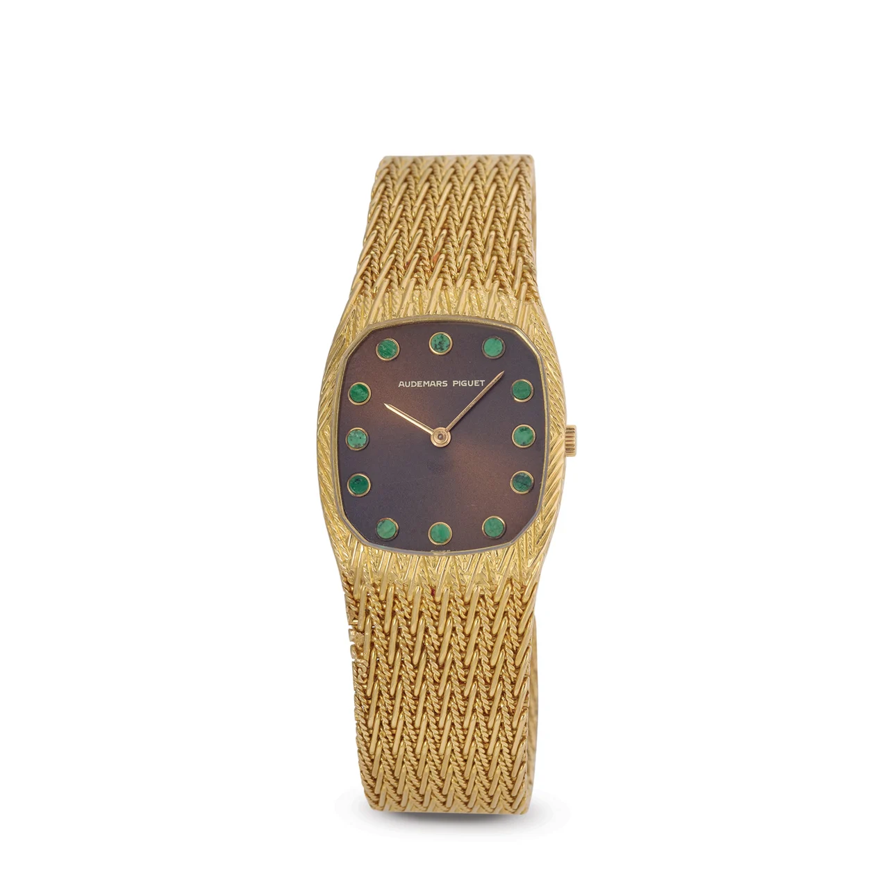 Audemars Piguet AUDEMARS PIGUET, REF. 5398, BROWN DIAL, MALACHITE INDEXES, 18K YELLOW GOLD kol saati
