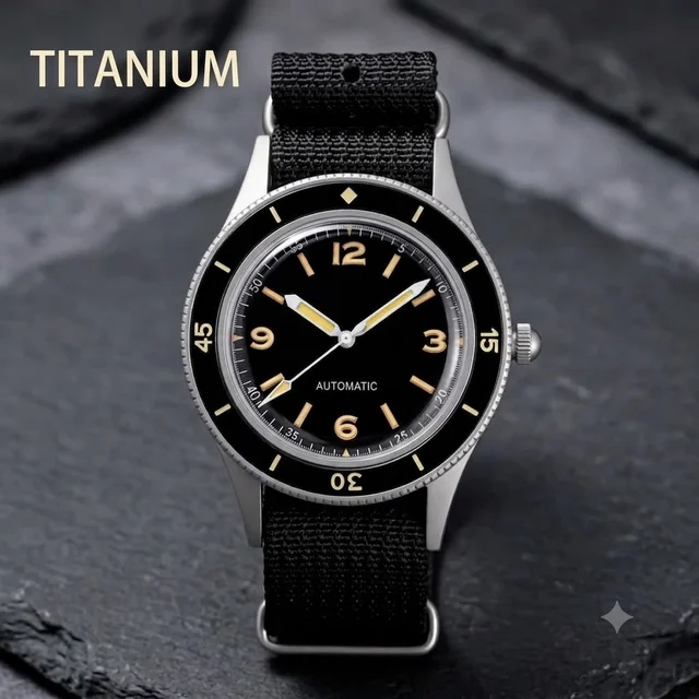 Tandorio Watches Titanium Fifty Fathoms Mod 40mm Double Domed Sapphire Miyota 8215 Automat