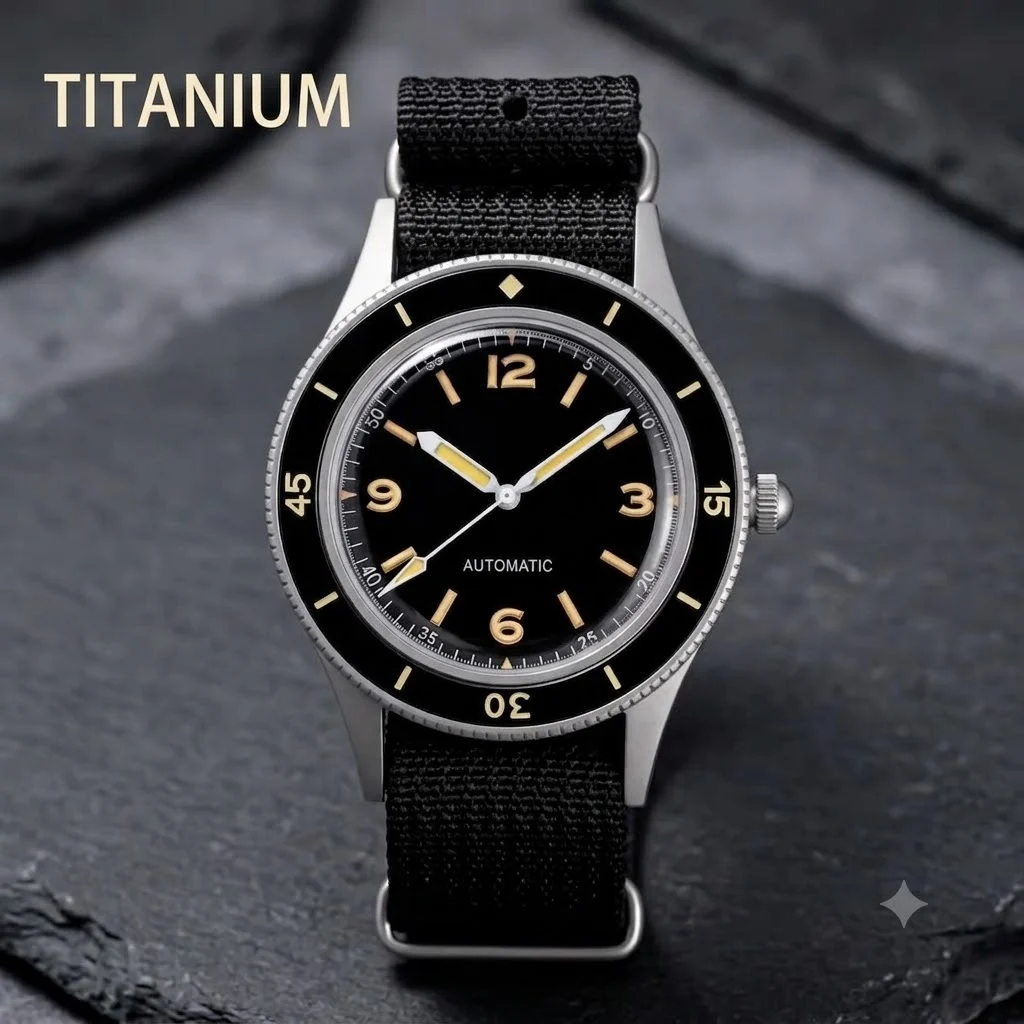 Tandorio Watches Titanium Fifty Fathoms Mod 40mm Double Domed Sapphire Miyota 8215 Automatic 20ATM Diver titanium-fifty-fathoms-mod-40mm-double-domed-sapphire-miyota-8215 40 mm kol saati