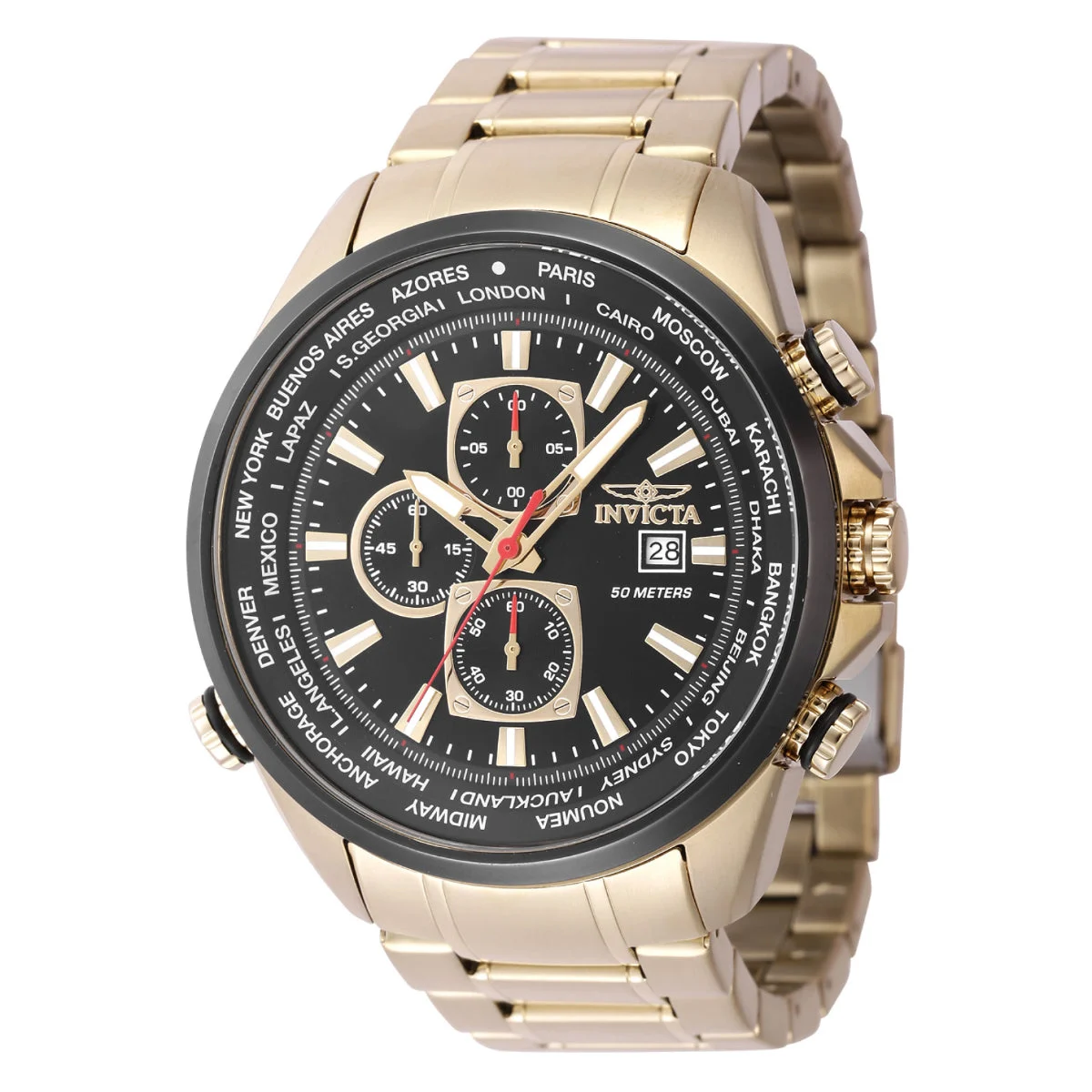 Invicta Aviator Interceptor Watch - 50mm. Gold (47819) 50 mm kol saati