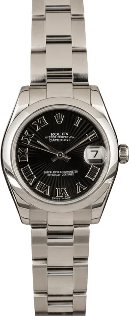 Rolex Mid-Size DateJust 178240 Black Dial 178240BKRO kol saati