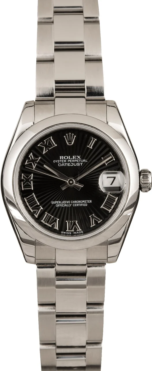 Rolex Mid-Size DateJust 178240 Black Dial 178240BKRO kol saati