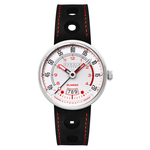 Cadola Islander RPM Automatic Watch with Red and White Dial #CD-1055-LIW08 kol saati