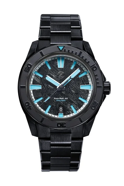 Zelos Swordfish 42mm SS DLC Meteorite kol saati