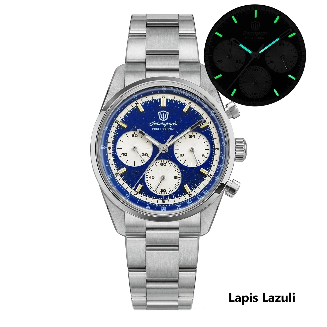 Watchdives Chronograph Watch WD0526-蓝色青金石-三株 38.5 mm kol saati