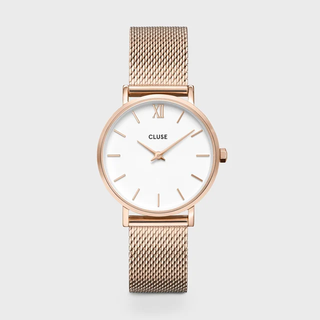 CLUSE Minuit Watch Mesh, White, Rose Gold Colour CW0101203001 kol saati